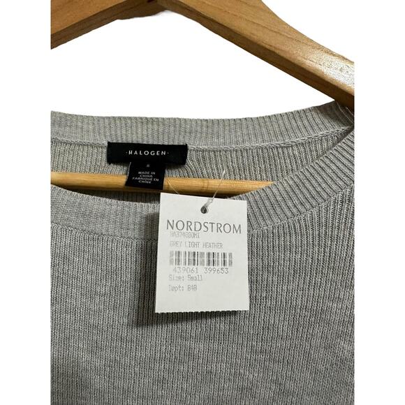 Halogen Gray Light Heather Pullover Sweater Bell Sleeve Small‎ NEW - Picture 4 of 6